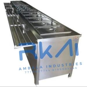 Stainless Steel Bain Marie Food Serving Counter, For Commercial